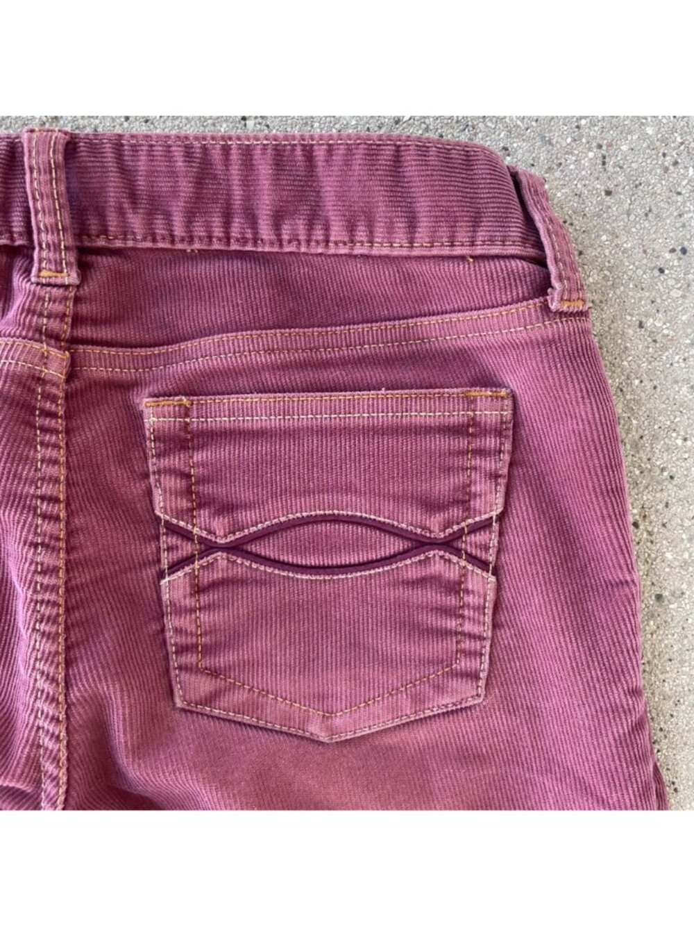 Vintage Abercrombie Rose Pink Corduroy Pants Stretch Women's 0 Low Rise Bootcut - Picture 3 of 11